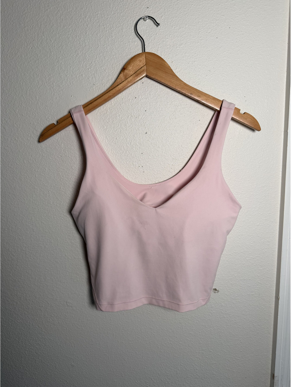 Lululemon Align Tank Top Size 8 Blush Pink Built In Bra Cropped Yoga